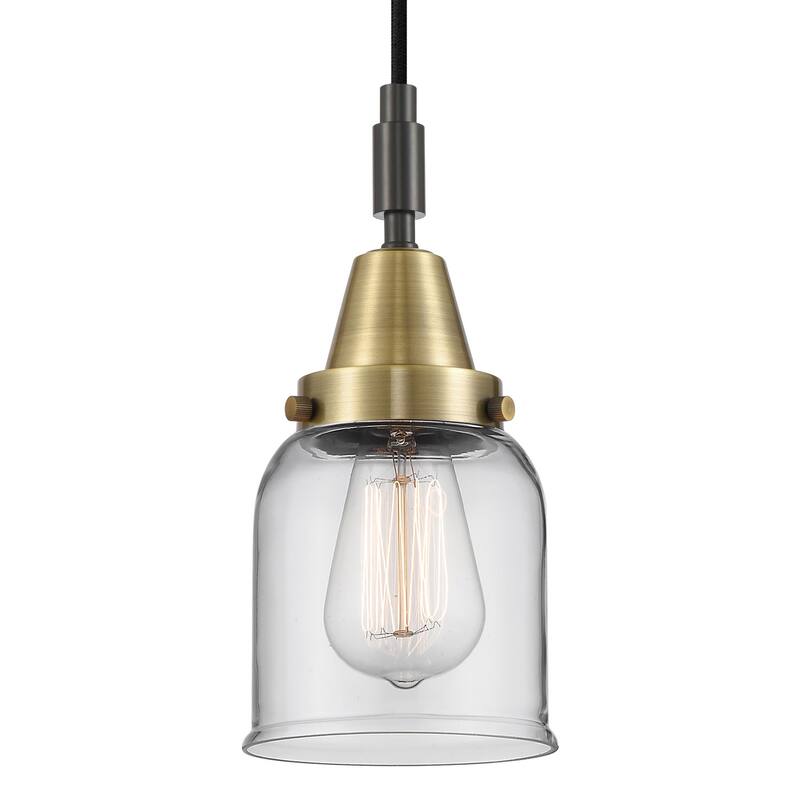 Innovations Lighting 447-1P-G52 Bell 5" Wide Mini Pendant with Clear - Black Antique Brass