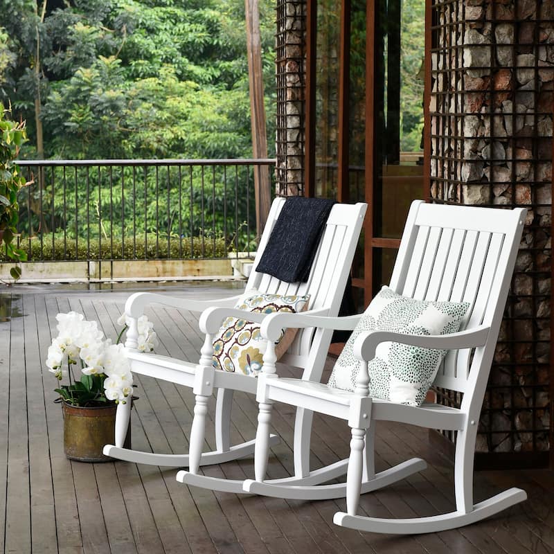 Cambridge Casual Lyon Mahogany Oversize Wood Outdoor Rocking Chair