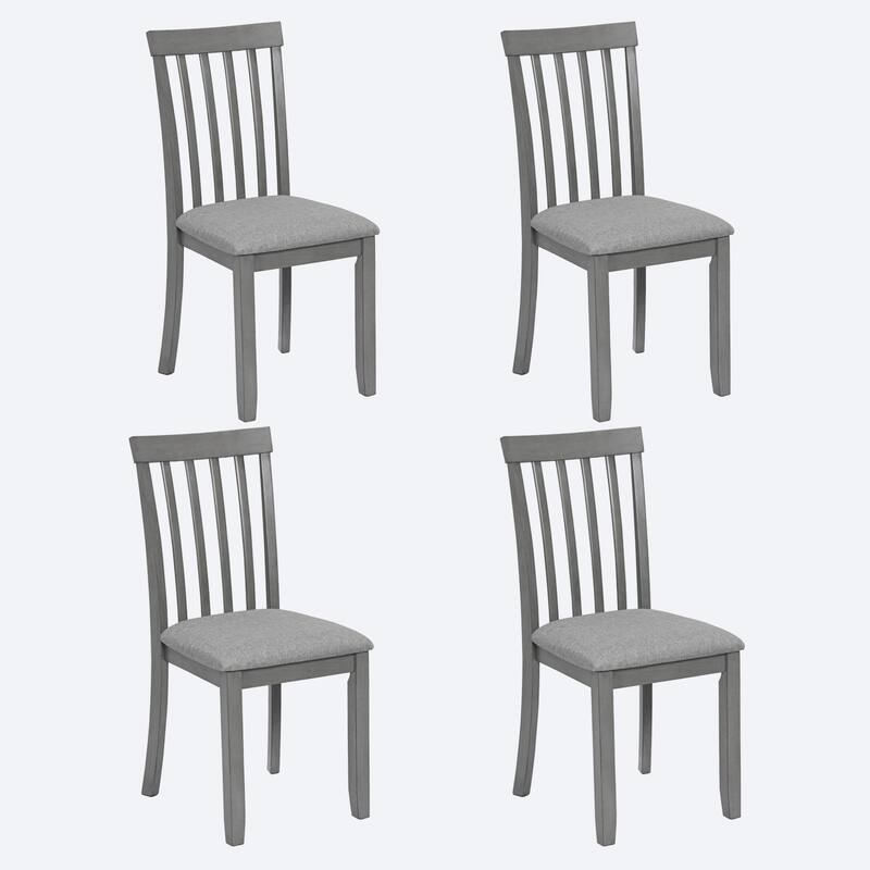 Dining Chairs Only, Wooden Dining Chairs Set of 4, Kitchen Chair with Padded Seat, Upholstered Side Chair - Gray