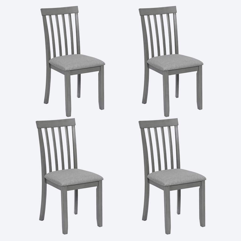 Dining Chairs Only, Wooden Dining Chairs Set of 4, Kitchen Chair with Padded Seat, Upholstered Side Chair