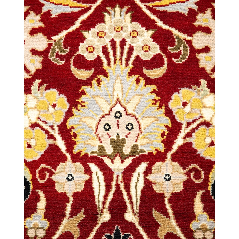 Overton Handknotted Wool Traditional Oriental Red Area Rug - 3' x 5'