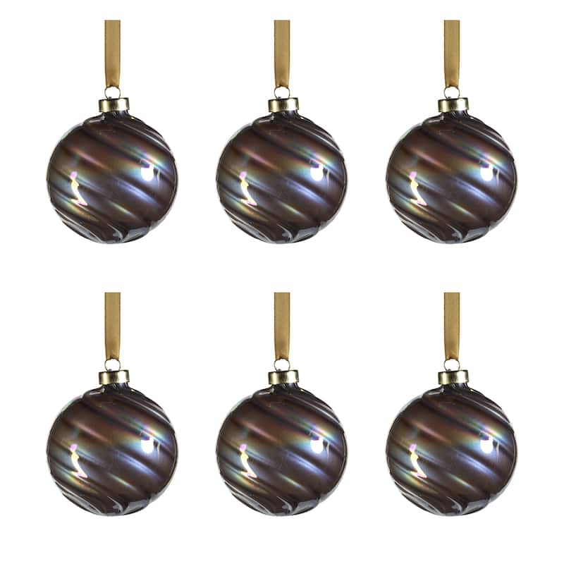 Pearl Luster 3.25" Glass Ball Ornaments, Set of 6