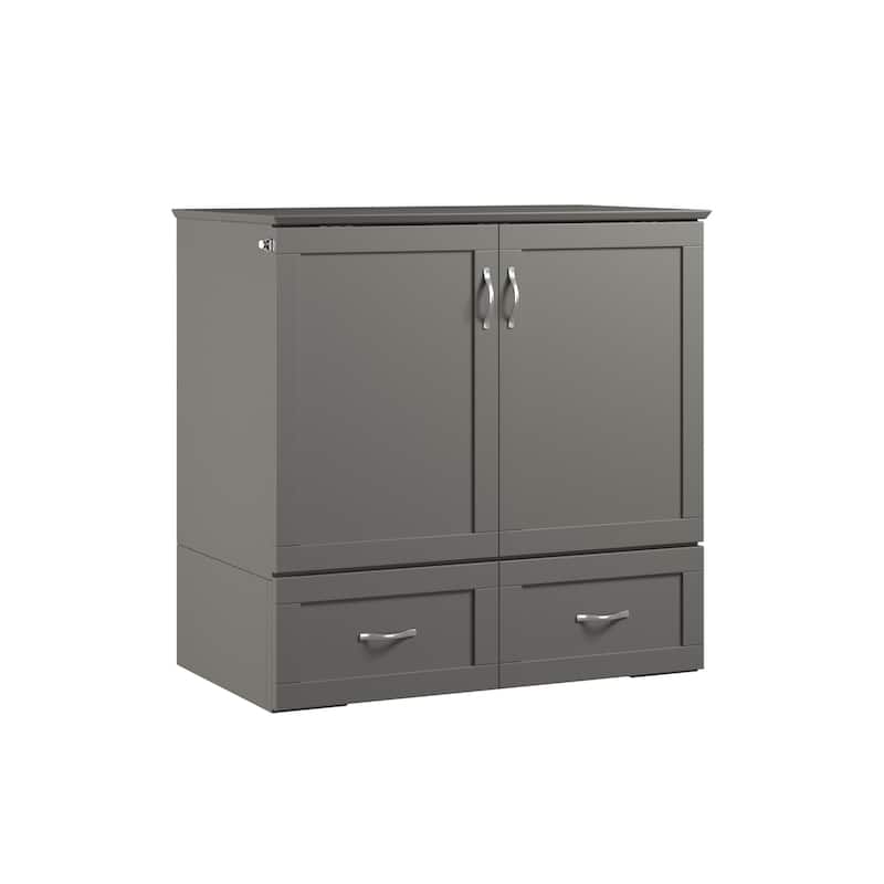 Murphy Bed Chest with Mattress & Charging - Space Saving Folding Bed
