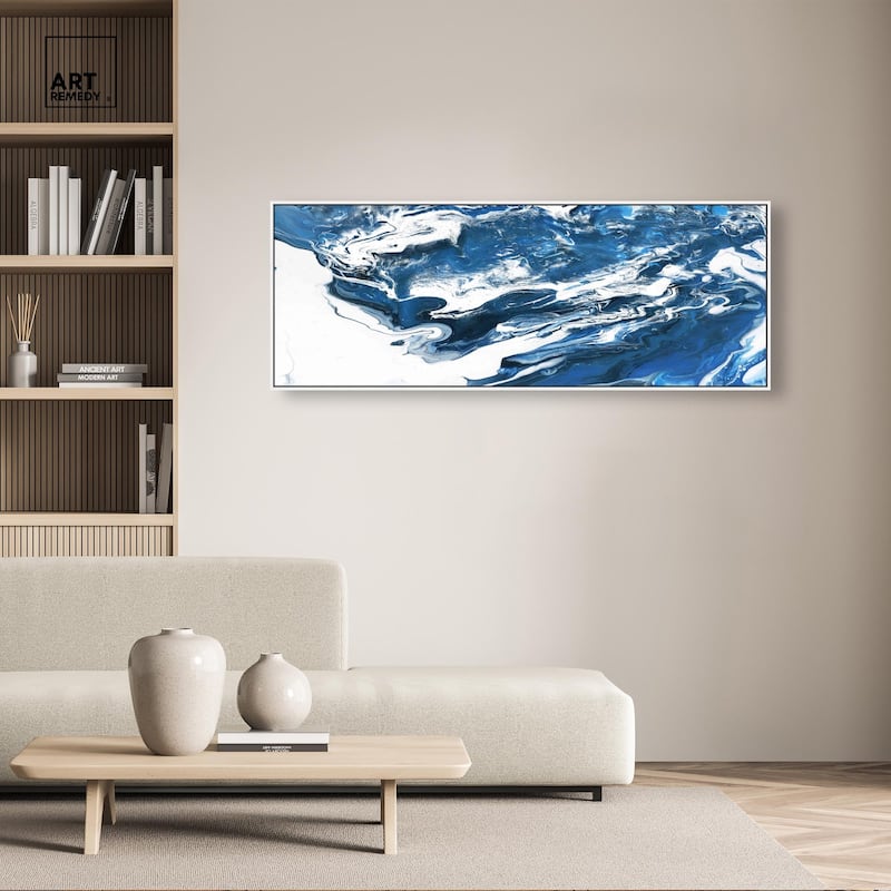 Suman Blue Panoramic Canvas by Art Remedy