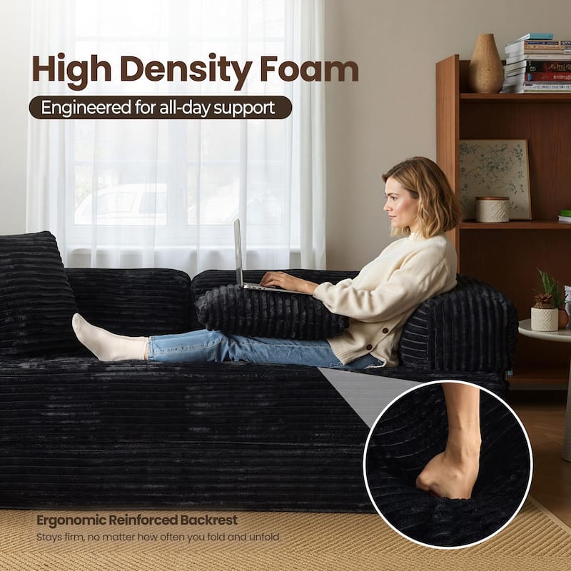 OVIOS Supreme Soft Fluffy Loveseat Sleeper Sofa