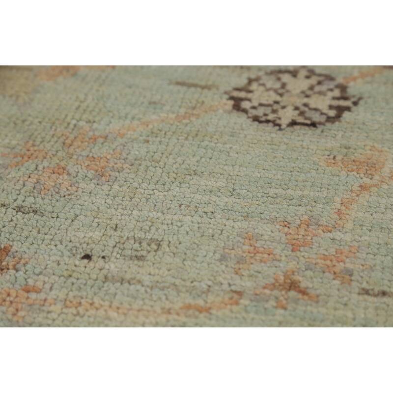 Vegetable Dye Oushak Turkish Rug Hand-Knotted Transitional Wool Carpet - 8'5" x 10'0"