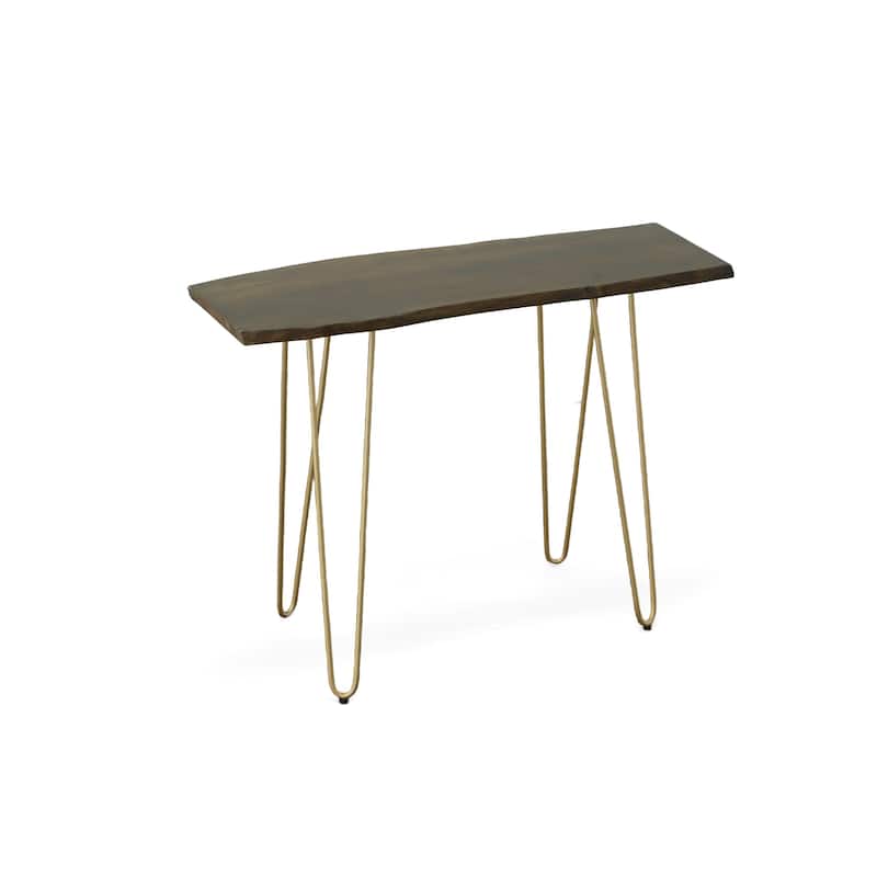 Carolina Living Seti Live Edge Console Table - Natural Top - Black Base