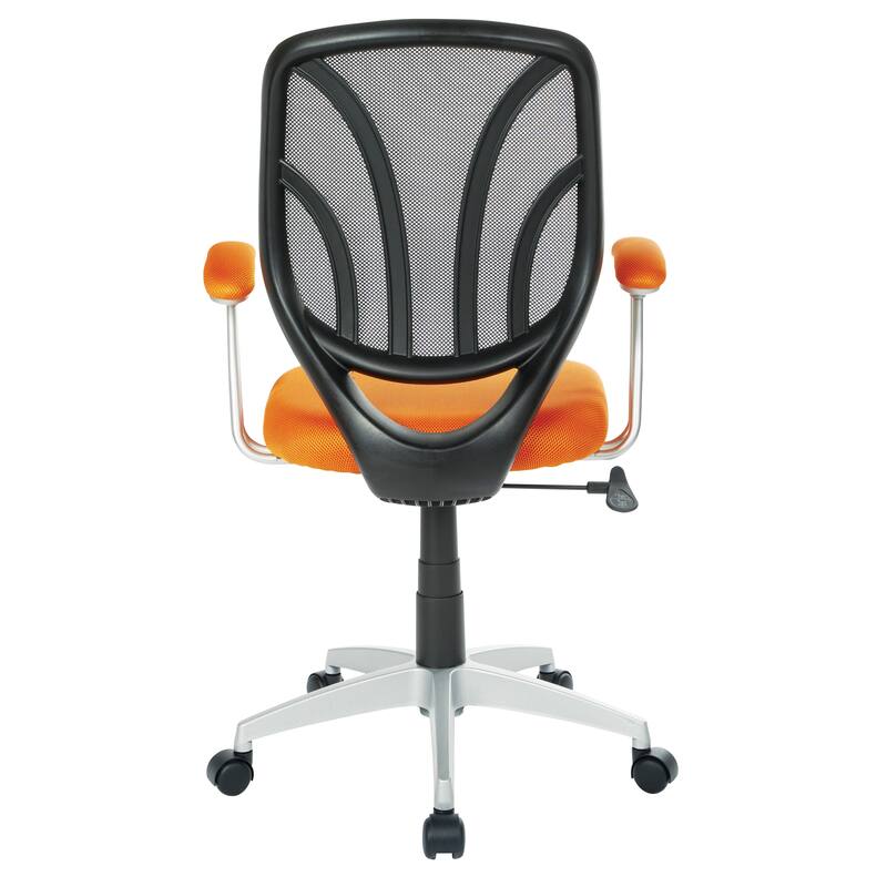 Screen Office Chair with Silver Arms and Base