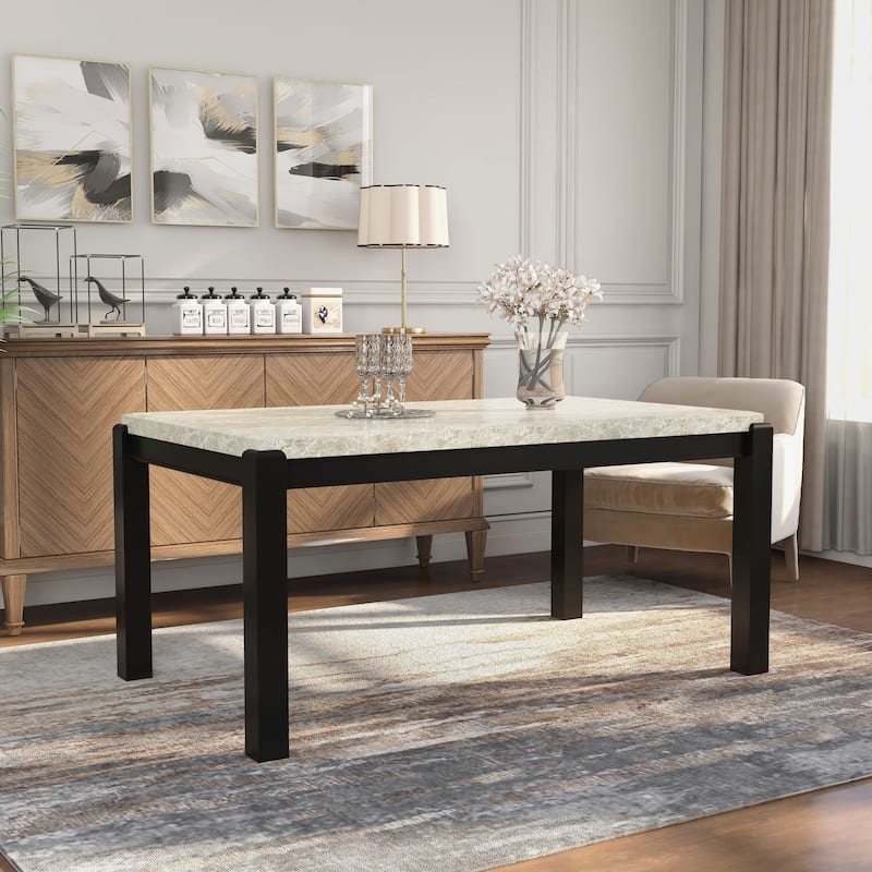 Furniture of America Koby Contemporary Walnut 64-inch Wood Dining Table - Dark Walnut