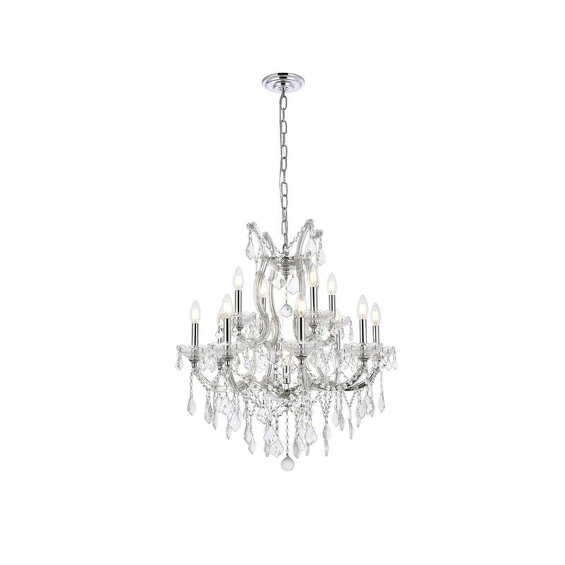 Fleur Illumination Collection Chandelier D:27in H:26in Lt:13 Chrome Finish - Chrome/royal cut crystals
