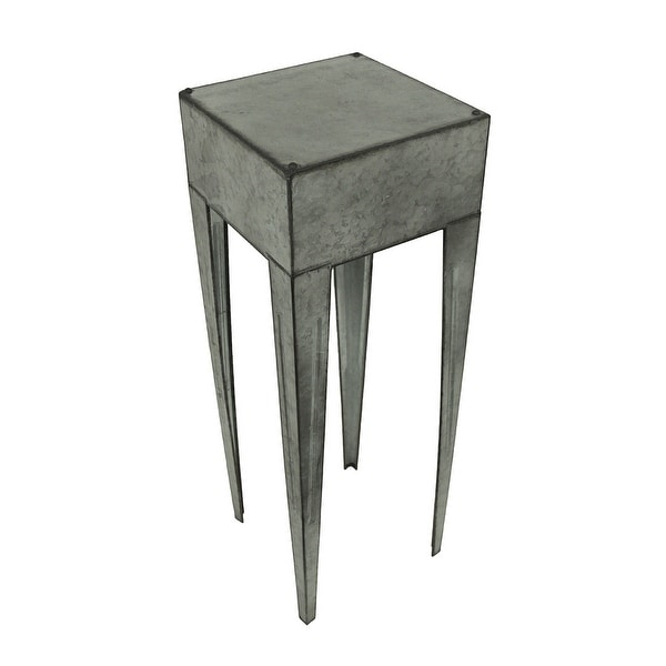 Galvanized side sales table with drawers