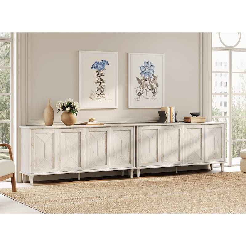 Large Buffet Cabinet with Handcrafted Pop-Up Doors for Dining Room