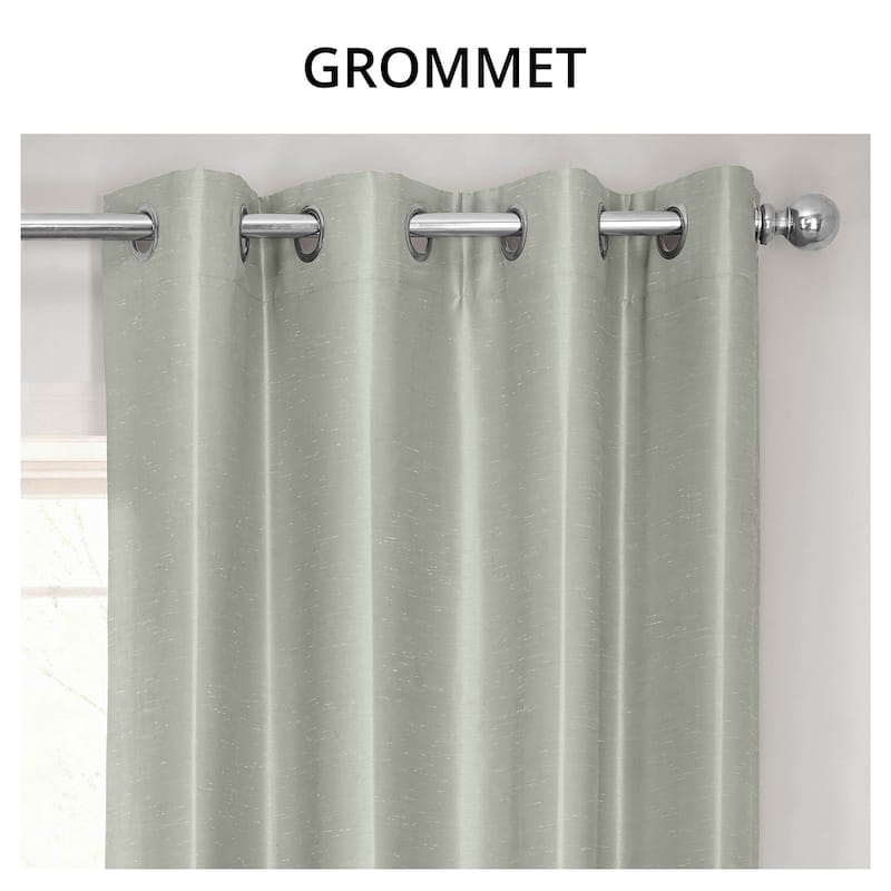 Exclusive Fabrics Textured Dupioni Faux Silk 84-inch Grommet Blackout Grommet Curtain (1 Panel) - 50 x 84