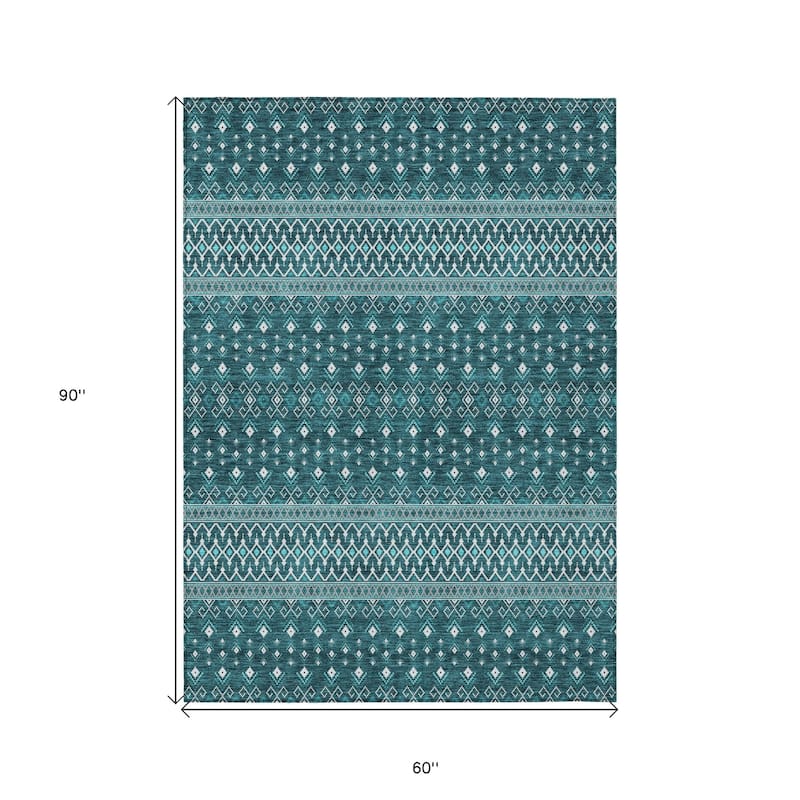 HomeRoots Tribal Transitional Rectangle Outdoor Rug