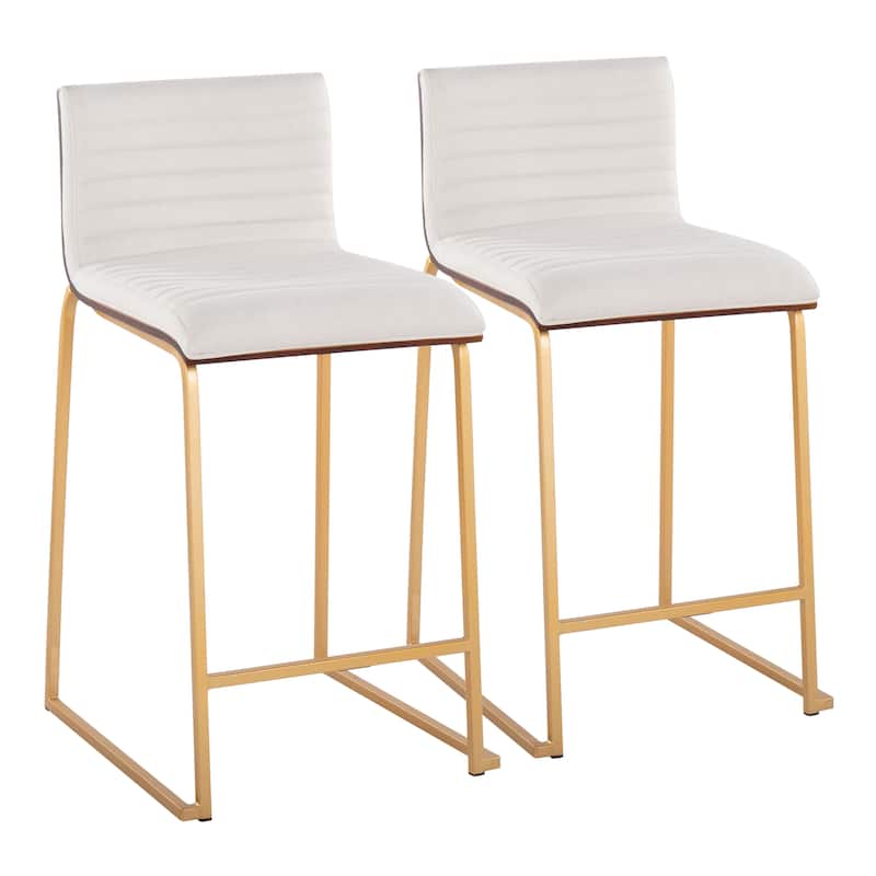 Silver Orchid Magda 26" Fixed-Height Upholstered Counter Stool (Set of 2)