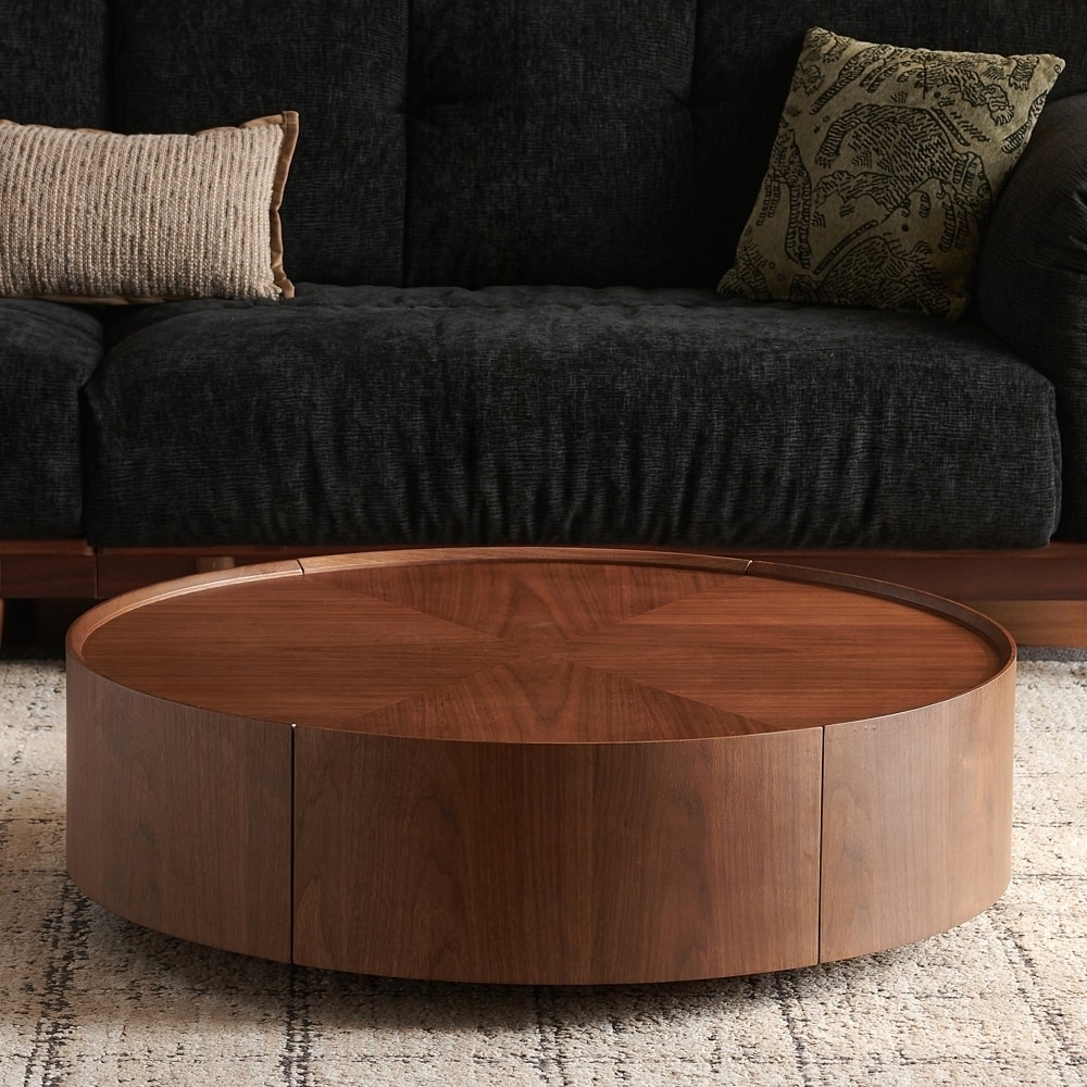coffee tables circular walnut design