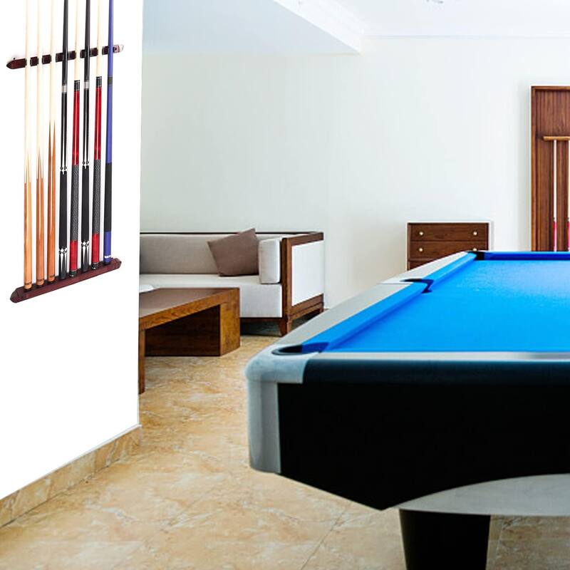 GSE™ 8-Pool Cue Wall Mounting Billiard Cue Rack, 2-Piece Hanging Wall Mounted Pool Cue Stick Holder