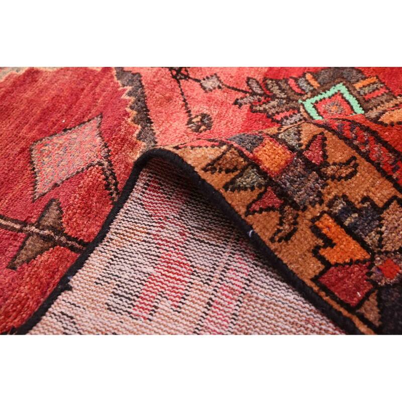 ECARPETGALLERY Hand-knotted Melis Vintage Red Wool Rug - 4'10 x 10'9