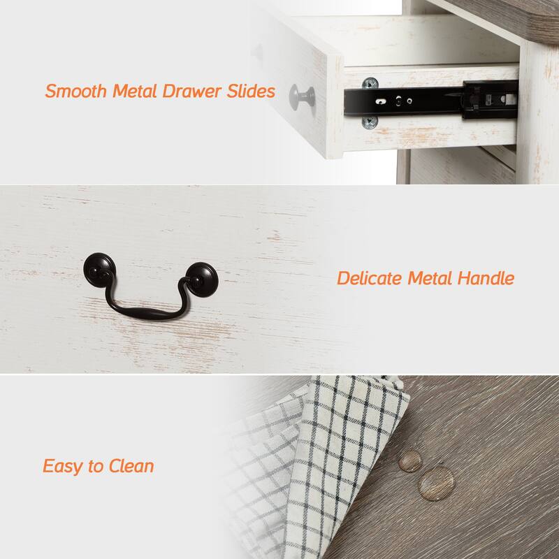 WAMPAT 6 Drawers Dresser for Bedroom, Farmhouse Dresser Wooden Dresser