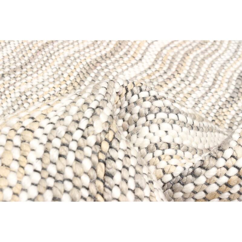 ECARPETGALLERY Braid weave Sienna Grey Wool Rug - 5'10 x 7'2