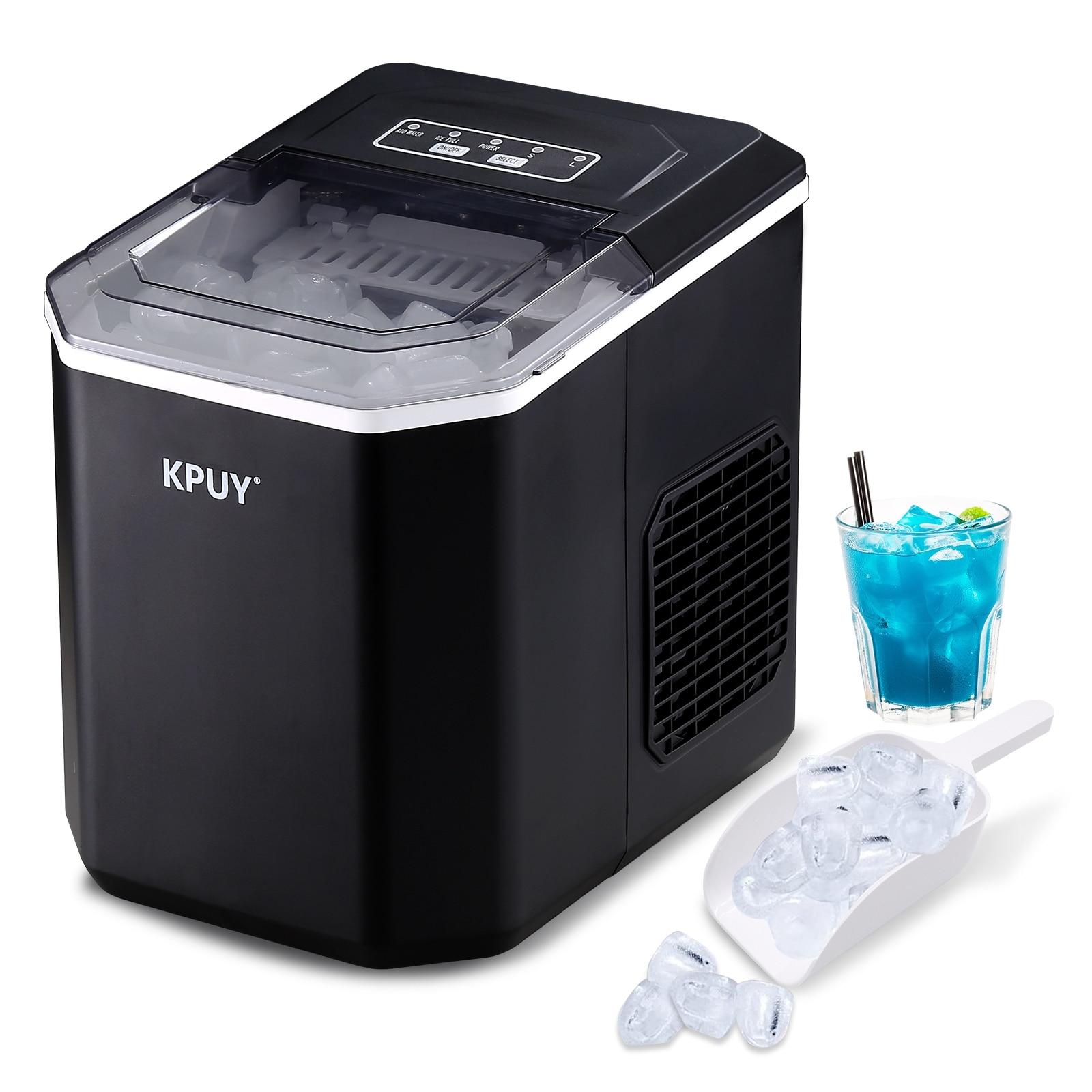 Countertop Electric Ice Maker Machine Self-cleaning with Ice Scoop