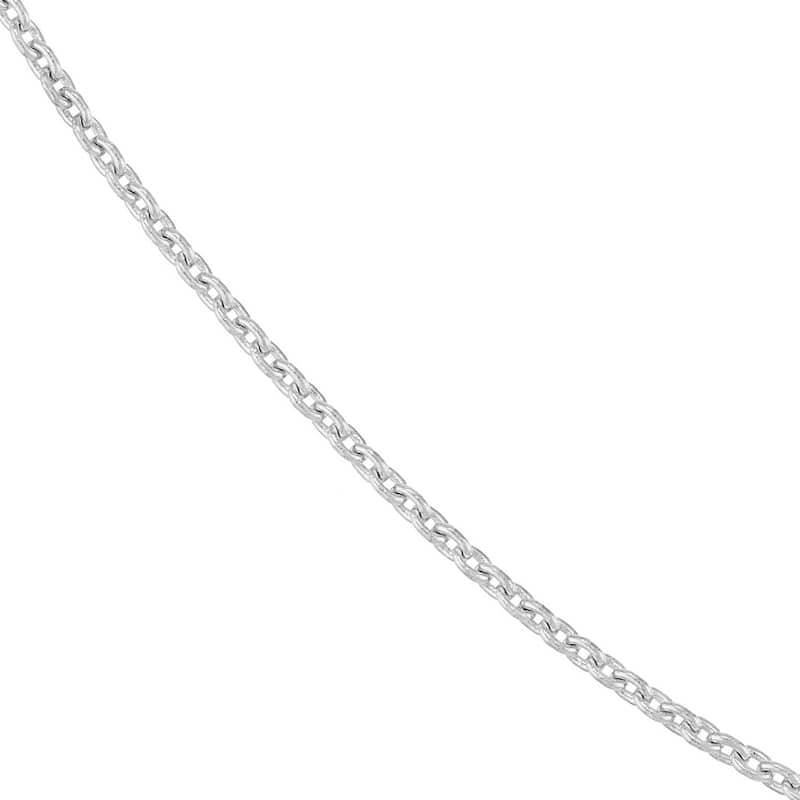 Curata 18k White Gold 0.7mm Cable Chain Necklace (Lobster)