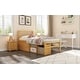 preview thumbnail 14 of 13, Twin Size Wood Platform Bed with Removable Shelves, 2-Storage Drawers, Natural