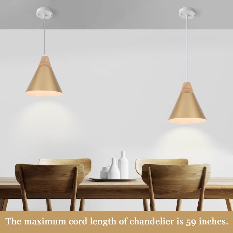 Farmhouse Pendant Light Fixture with Wood and Metal for Kitchen, Hallway,Living Room