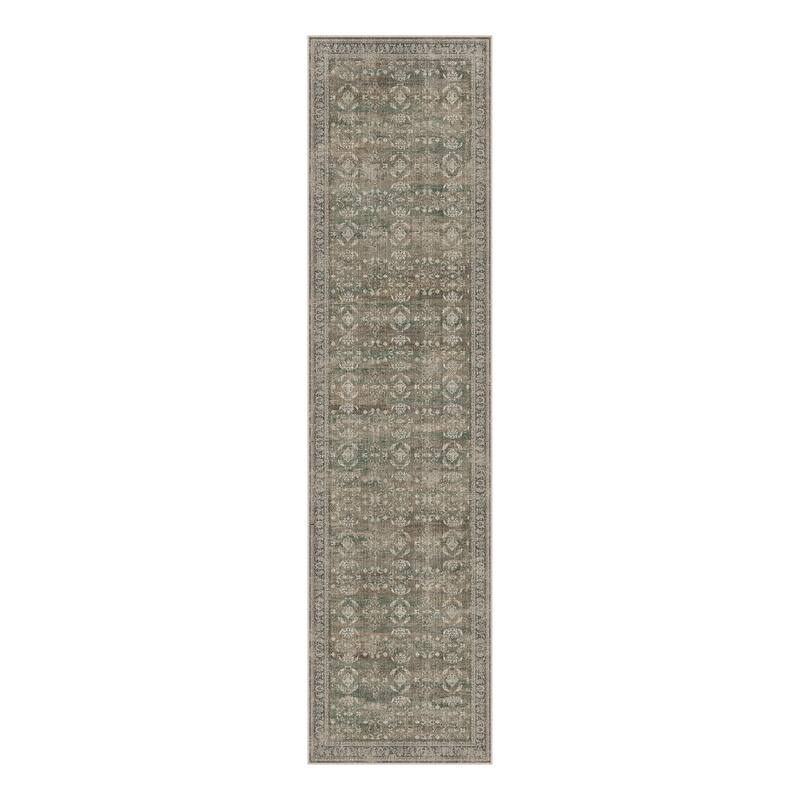 HomeRoots Floral Medallion Traditional Rectangle Area Rug