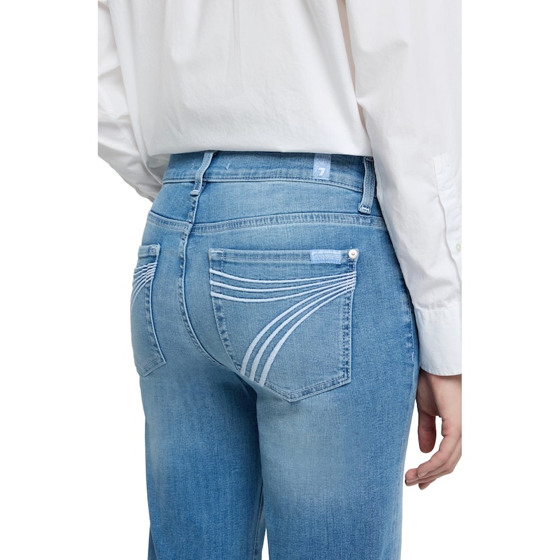 7 For All Mankind Women's Dojo Tailorless Mid-Rise Wide Leg Flare Jeans