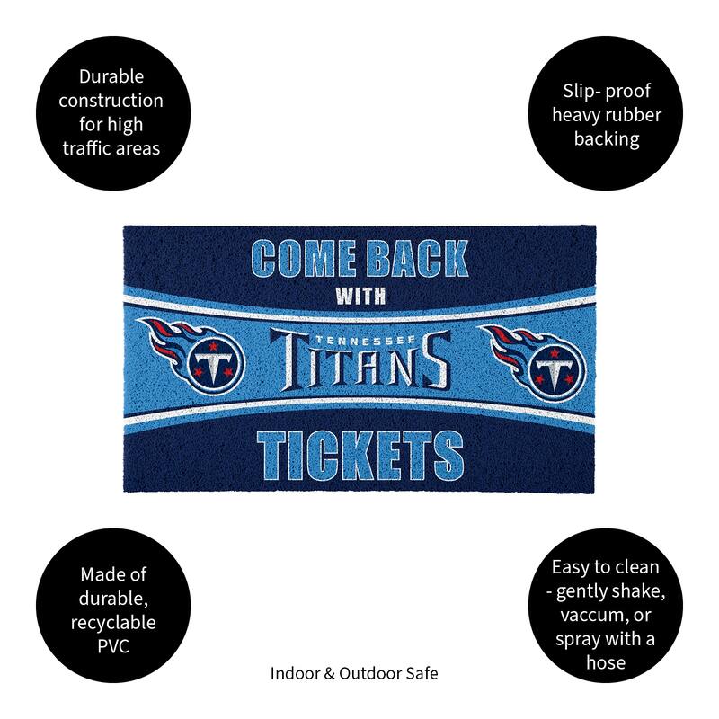 Tennessee Titans 28 in. x 16 in. PVC "Come Back With Tickets" Trapper Door Mat
