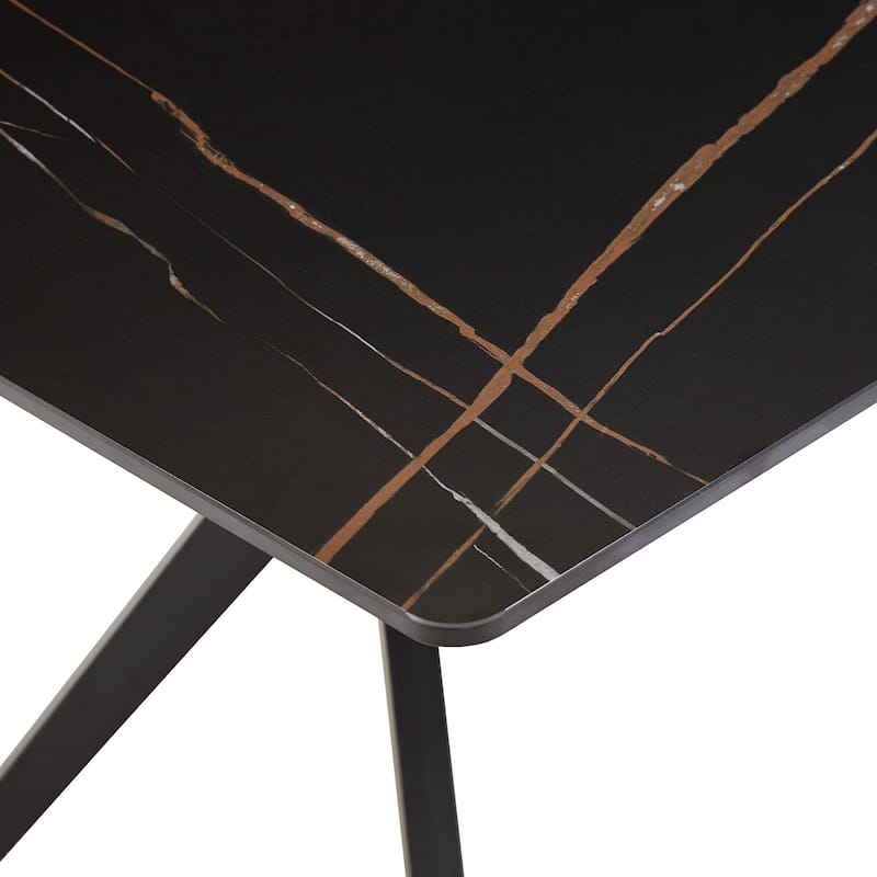 Presley Iron Grey Metal Base Dining Table by iNSPIRE Q Modern