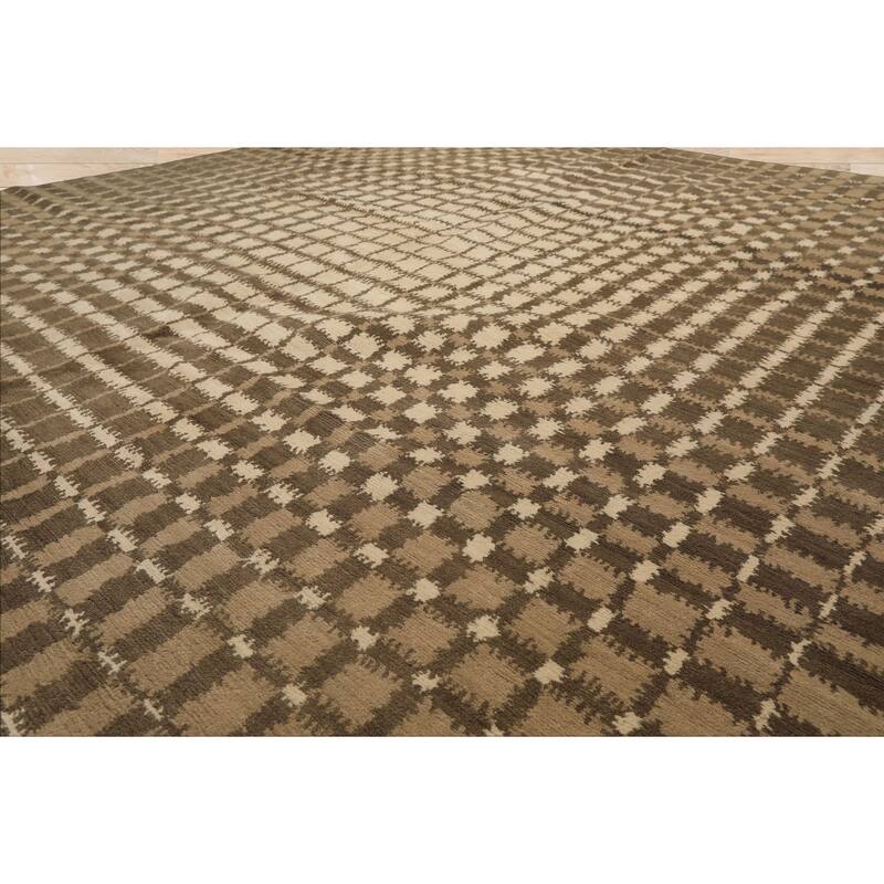 7'11''x8'1'' Tibetano Hand Knotted Wool Ivory Modern & Contemporary Sunburst Rug - 7' 11'' x 8' 1''