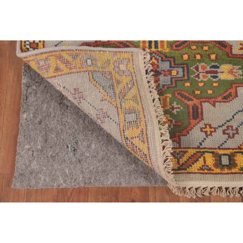 Gray Geometric Kazak Accent Rug Hand-Knotted Wool Carpet - 2'8"x 5'8"