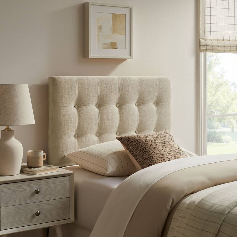Emily Upholstered Fabric Headboard - Ecru - Twin