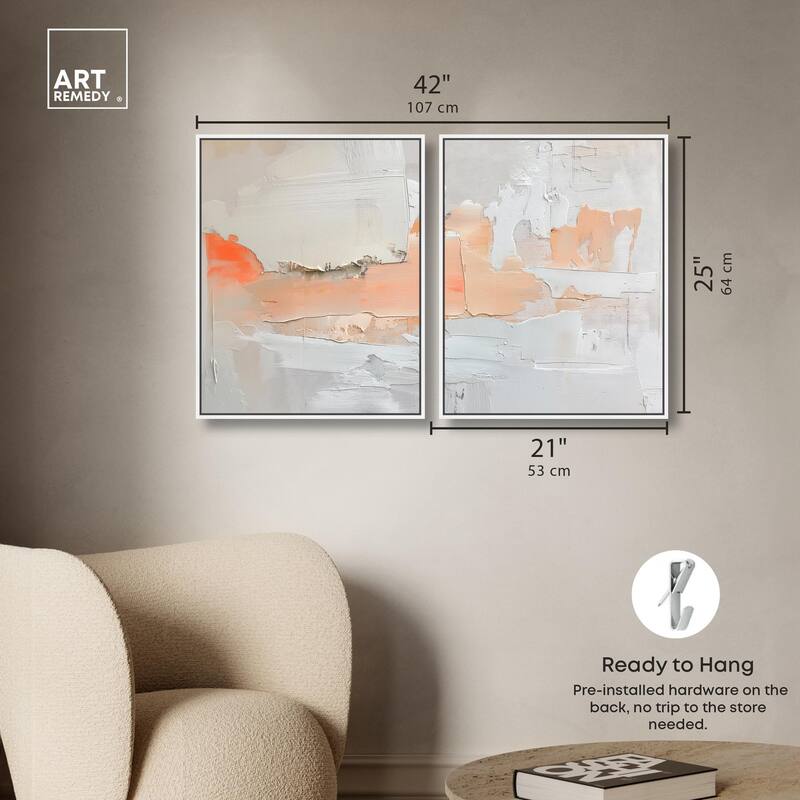 Orange Mist Halo Canvas Set of 2 by Art Remedy