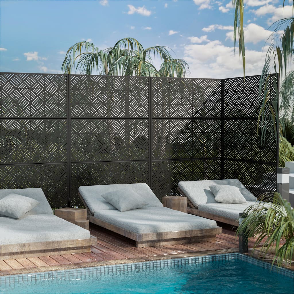 Outdoor Privacy Screen Metal Privacy Screen Panel Free Standing - 72*47