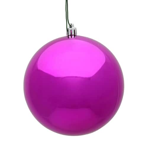 Vickerman 2.75" Fuchsia Shiny Ball Ornament, 12 per Bag