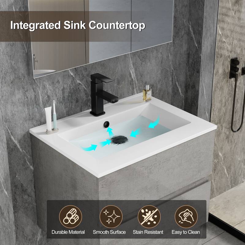 Wall Mounted Bathroom Vanity Sink Combo Cabinet Vanity Set