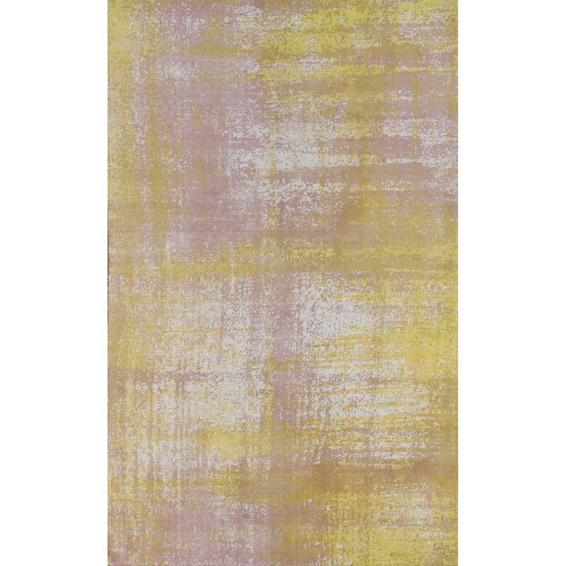 All-Over Abstract Modern Area Rug Hand-Knotted Wool Carpet - 4'10"x 7'9"