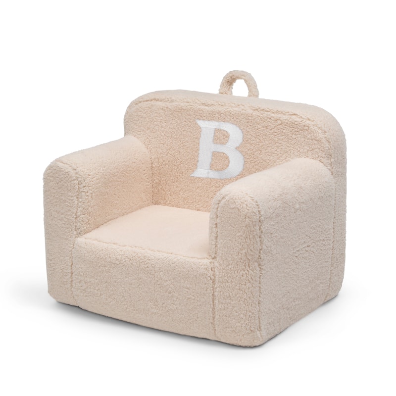 Personalized Monogram Cozee Sherpa Chair - Customize with Letter B - Foam Kids Chair for Ages 18 Months and Up