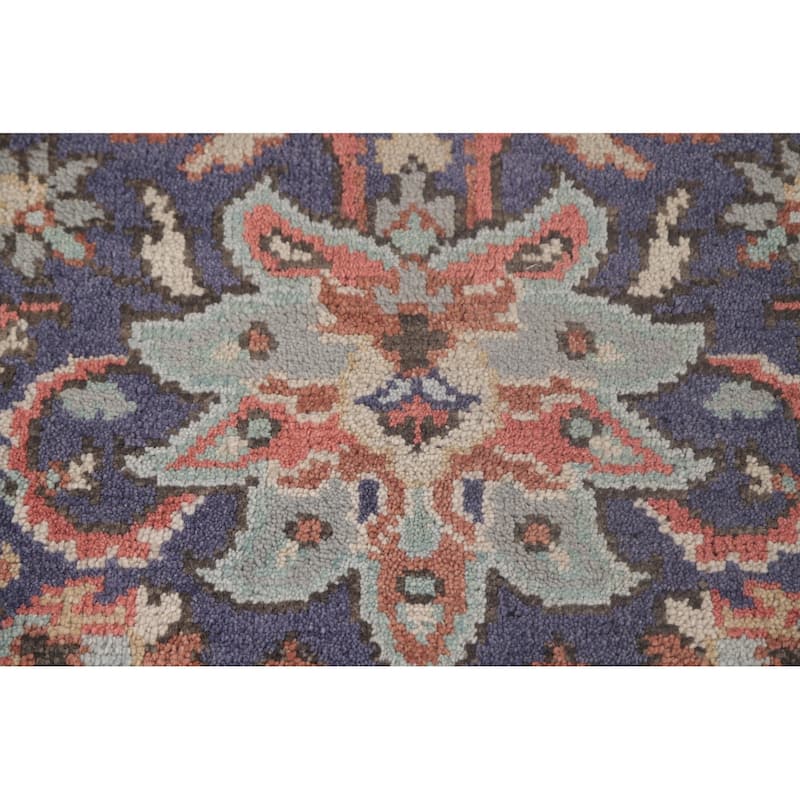 Blue Heriz Serapi Oriental Octagon Area Rug Wool Carpet - 6'0"x 5'11"