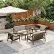 preview thumbnail 2 of 4, 6-piece Wood Patio Chat Set Teak Conversation Set with Cushion