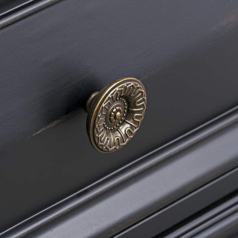 Roundhill Furniture Renova Vintage Black 7-Drawer Dresser with Mirror