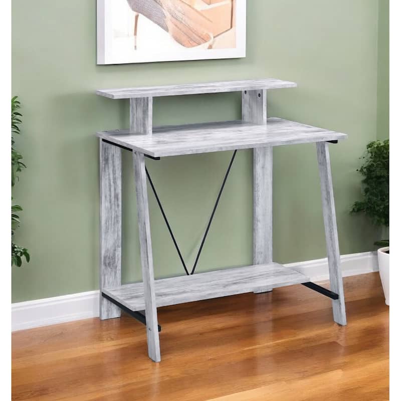 32" Antiqued White Writing Desk - Ivory