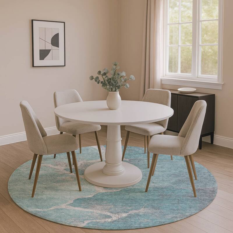 Premium Washable Super Soft Contemporary Envy Mayfield Rug - Teal - 8' x 8'