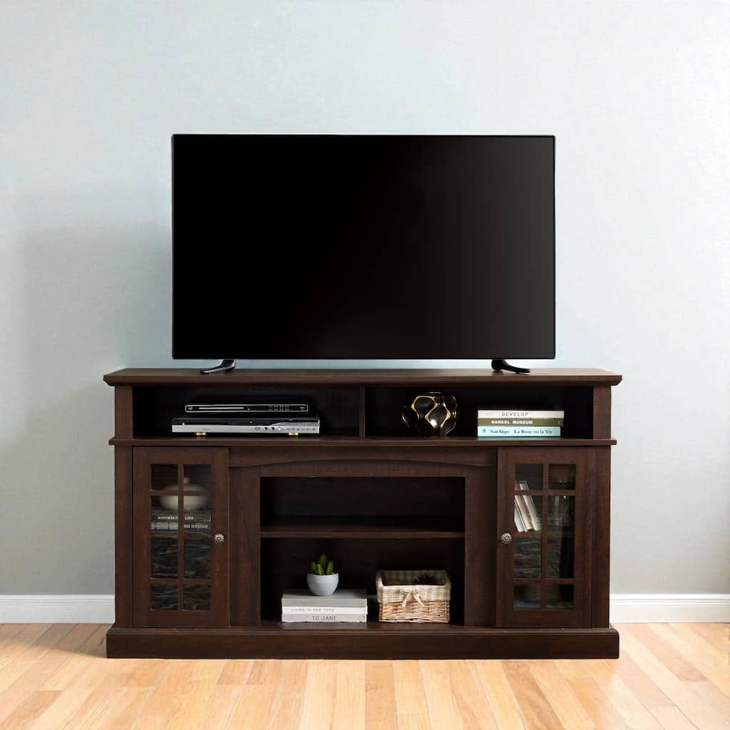 58.25" TV Stand for TVs Up to 65 Inches, Modern Entertainment Console with Open and Closed Storage and Cable Management