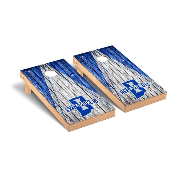 slide 2 of 5, Indiana State Sycamores Triangle Cornhole Board Set