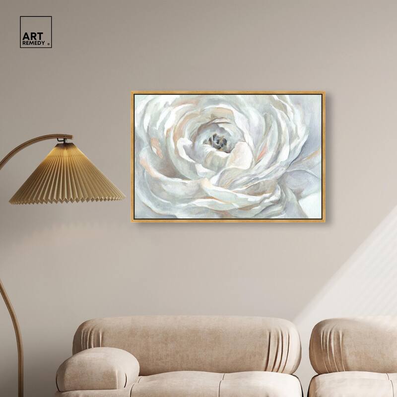 Powdery Peony Canvas by Art Remedy