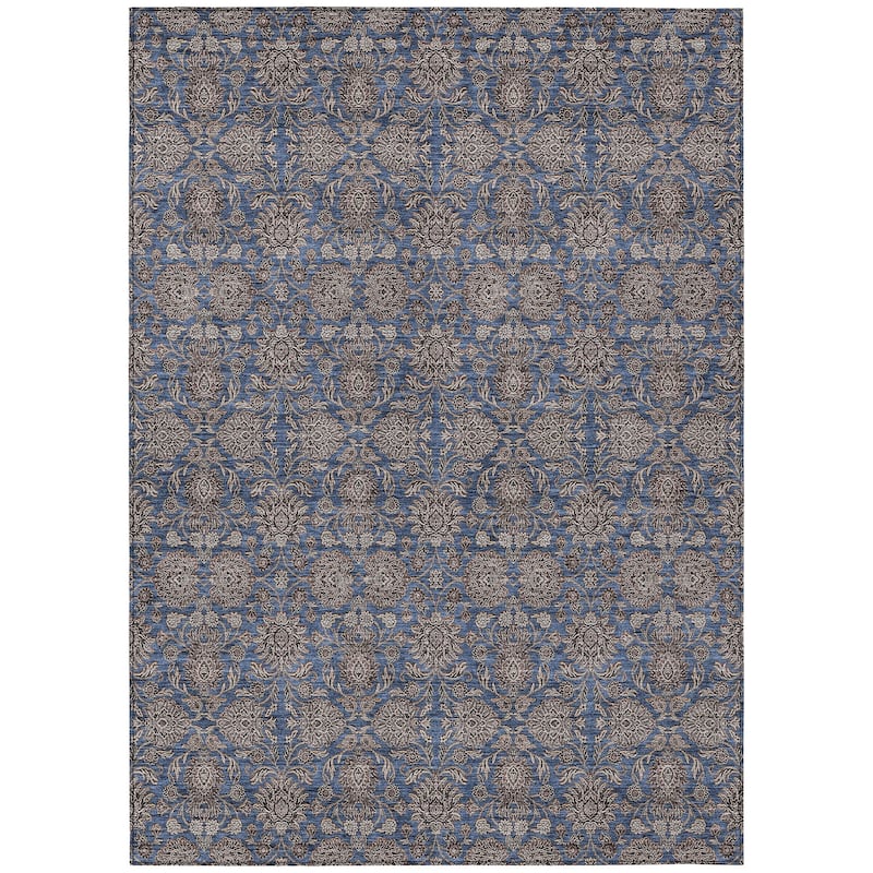 Machine Washable Indoor/ Outdoor Chantille Traditional Floral Rug